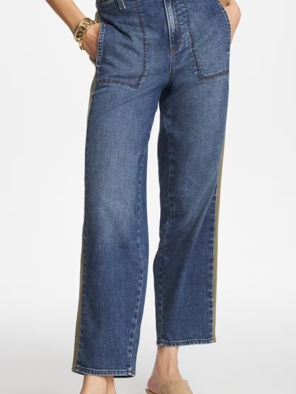 Closed  Baker Long Straight-Leg Women’s Jeans in Medium Blue.